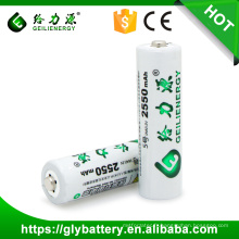 Batterie rechargeable de Geilienergy AA 1.2V 2550mAh NIMH pour la lumière de torche